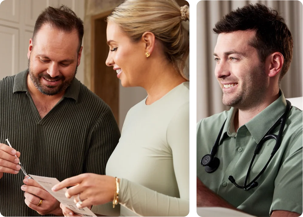 Man and Woman Looking at IVIM Injection with a Doctor